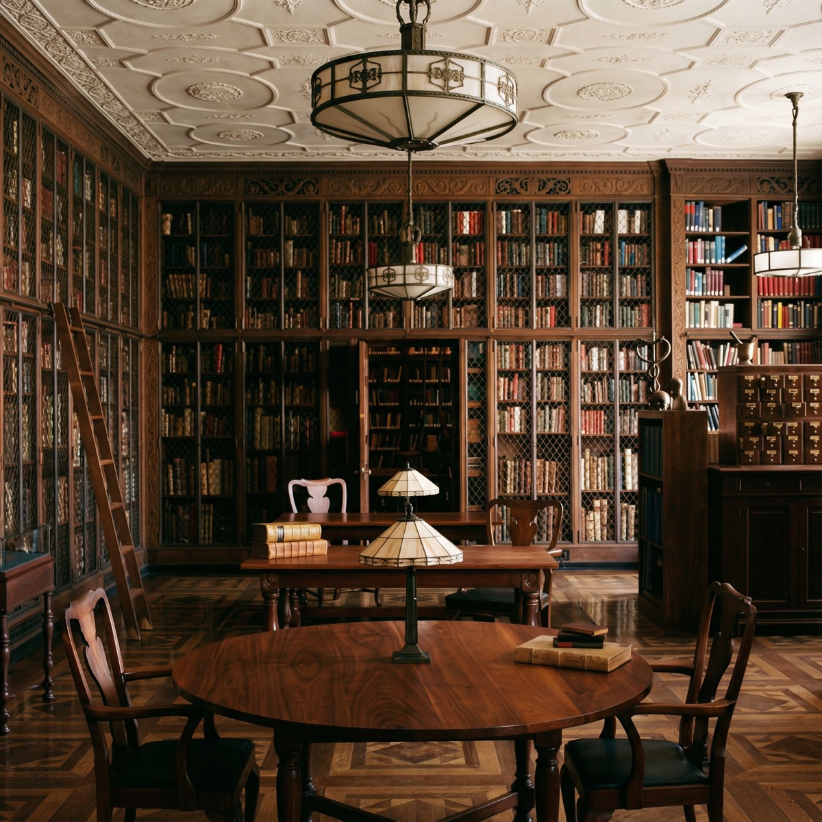 The New York Academy of Medicine library with floor-to-ceiling bookshelves